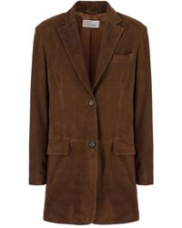 GIUSEPPE DI MORABITO - Suede Button Blazer - Lyst
