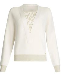Liu Jo - Animal-Print V-Neck Sweater - Lyst