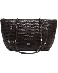 Bimba Y Lola - Large Dark Plaited Leather Shopper Bag - Lyst