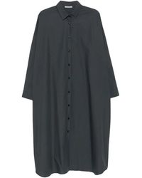 Dusan - Button-Down Midi-Jurk Met Lange Mouwen - Lyst