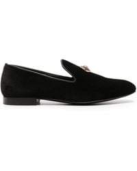 Versace - Velvet Medallion Loafers - Lyst