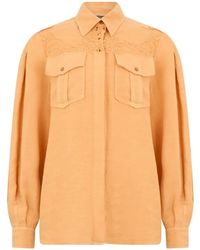 Alberta Ferretti - Lace-Detail Pocket Shirt - Lyst