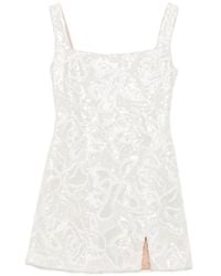 Self-Portrait - Sequin-Embellished Floral-Pattern Mini Dress - Lyst