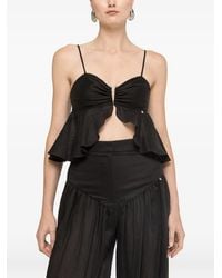 Nissa - Ruffled Lyocell Crop Top - Lyst