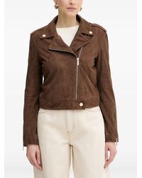ARMANI EXCHANGE - Suede Biker Jacket - Lyst