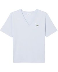 Lacoste - V-Neck Logo T-Shirt - Lyst