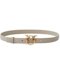 Pinko - Love Birds-Buckle Leather Belt - Lyst
