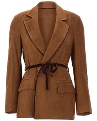 Kaos - Blazer Con Cinturón Y Efecto De Ante - Lyst