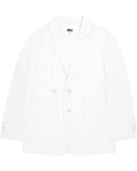 MM6 by Maison Margiela - Pinstriped Single-Breasted Blazer - Lyst