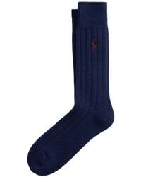 Polo Ralph Lauren - Logo-Embroidered Ribbed Socks - Lyst