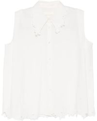 JNBY - Embroidered Sleeveless Shirt - Lyst