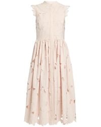 Erdem - Floral-Cutwork Sleeveless Midi Dress - Lyst