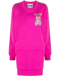 Moschino - Teddy Bear-Embellished Sweatshirt Dress - Lyst