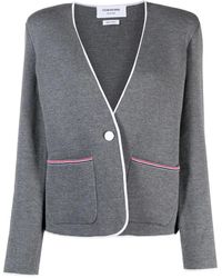 Thom Browne - Jack Met Contrasterende Afwerking - Lyst