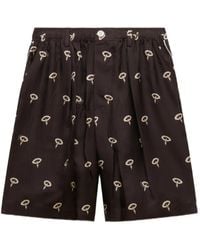 Marni - Silk Twill Pajama Shorts With Floral Print - Lyst