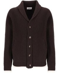 Laneus - Waffle-Knit Wool Cardigan - Lyst