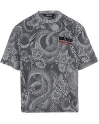 Just Cavalli - Animal-Print Logo-Print T-Shirt - Lyst