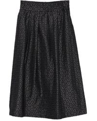 Whyci - Jacquard-Woven Pleated Midi Skirt - Lyst