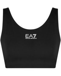 EA7 - Logo-Print Sports Bra - Lyst