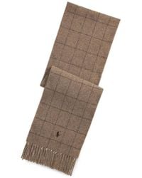 Polo Ralph Lauren - Check-Pattern Fringed Scarf - Lyst