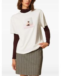 Twinset - Regular Crew-Neck T-Shirt With Print - Lyst