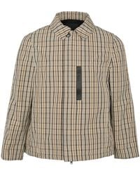Yves Salomon - Check-Pattern Leather-Detail Jacket - Lyst