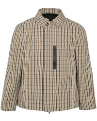 Yves Salomon - Geruit Jack Met Leren Detail - Lyst
