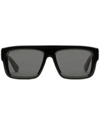 Gucci - Tortoiseshell-effect Detail Rectangle-frame Sunglasses - Lyst