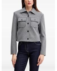Morgan - Buttoned-Pocket Cropped Jacket - Lyst