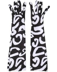 Dolce & Gabbana - Dg Logo Elbow-Length Gloves - Lyst