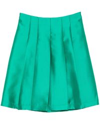 Carla G - Pleated Satin-Finish Skirt - Lyst