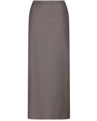 Loulou de Saison - Cara Elasticated Waistband Vent Maxi Skirt - Lyst
