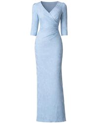Teri Jon - Robe De Soirée Longue À Col V - Lyst