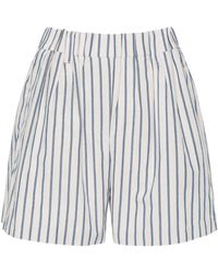 Brunello Cucinelli - High-waist Striped Shorts - Lyst