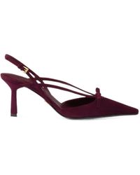 Prada - Decollete Suede Slingback Pumps - Lyst