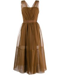 Pinko Midikleid mit Tüll - Braun