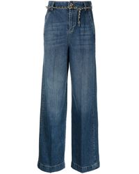 Liu Jo - Chain-link Wide-leg Jeans - Lyst