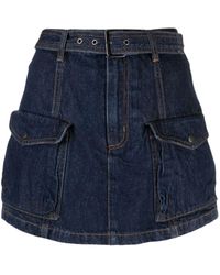 Izzue - High-waisted Belt Shorts - Lyst
