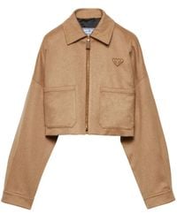 Prada - Blousonjacke Aus Kamelhaar - Lyst