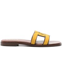 Tod's - Chain-motif Leather Slides - Lyst