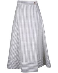 Agnona - Striped A-Line Skirt - Lyst