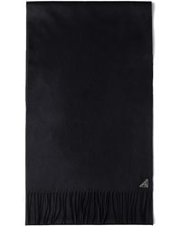 Prada - Logo-Plaque Silk-Cashmere Scarf - Lyst