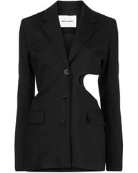 Low Classic - Notched-Lapels Cut-Out Detailing Blazer - Lyst