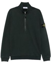 Stone Island - Logo-Patch Quarter-Zip Sweater - Lyst