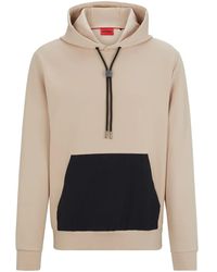 HUGO - Colour-Block Drawstring Hoodie - Lyst