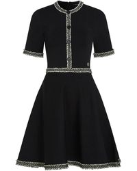 KARL LAGERFELD - Vestido de punto con ribete de bouclé - Lyst