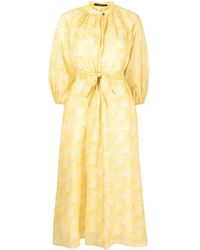 Windsor. Floral-print Belted Maxi Dress - Yellow