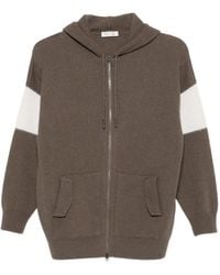 Panicale - Ribbed-Knit Colour-Block Hoodie - Lyst