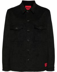 HUGO - Faux-suede Shirt Jacket - Lyst