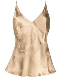 Carine Gilson - Floral-Jacquard Silk Top - Lyst